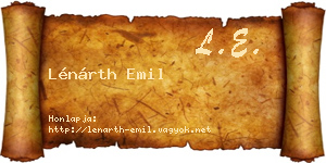 Lénárth Emil névjegykártya